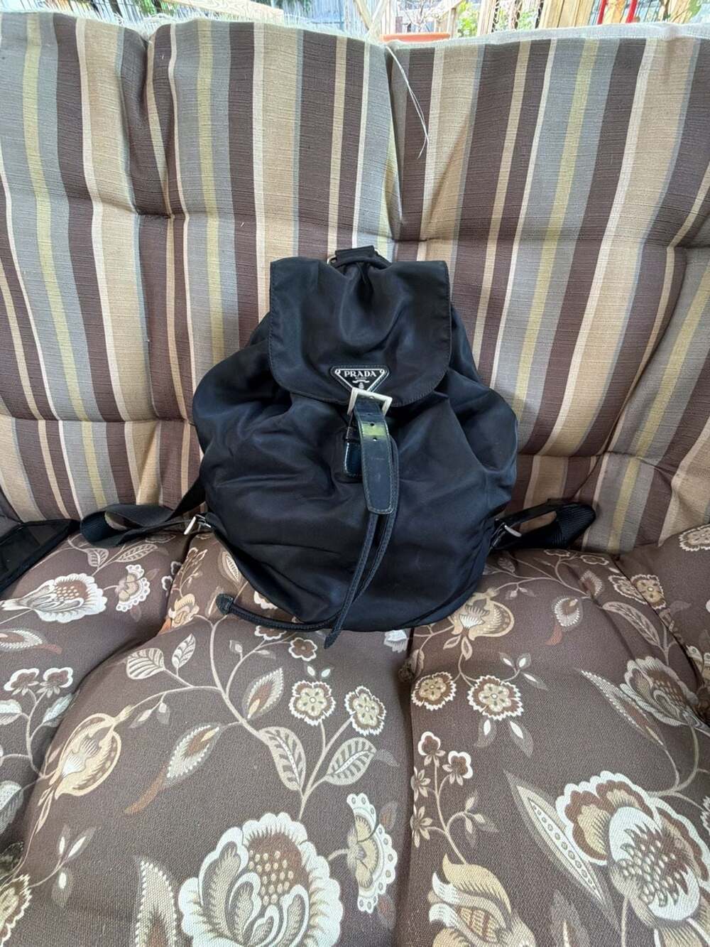 Prada Vintage Tessuto Nylon Vela Backpack Black